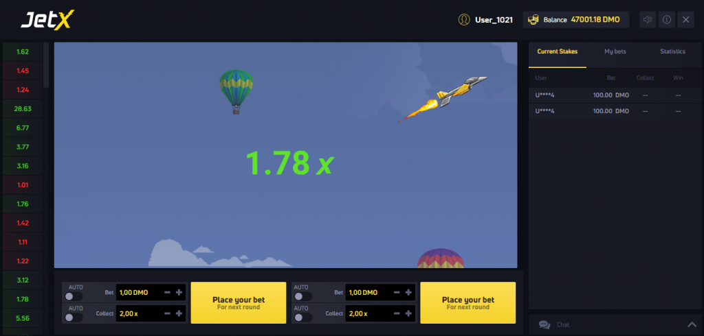 JetX game like aviator.