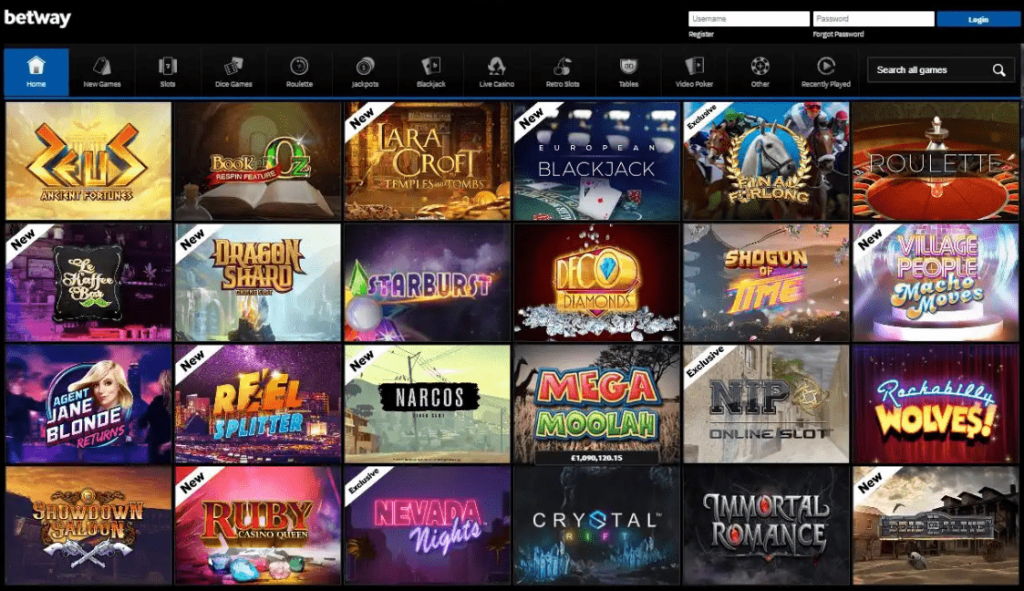 Betway slot games.